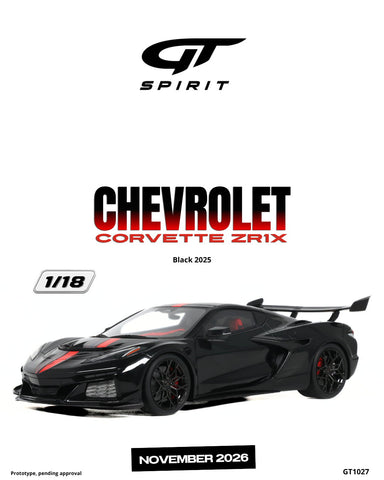 (Pre-Order) 1/18 GT Spirit GT1027 Chevrolet Corvette ZR1X 2025 Black