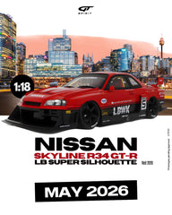 (Pre-Order) 1/18 GT Spirit GT570 Nissan Skyline R34 GT-R LB Super Silhouette 2020 Red