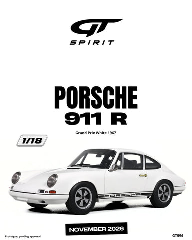 (Pre-Order) 1/18 GT Spirit GT596 Porsche 911 R 1967 Grand Prix White