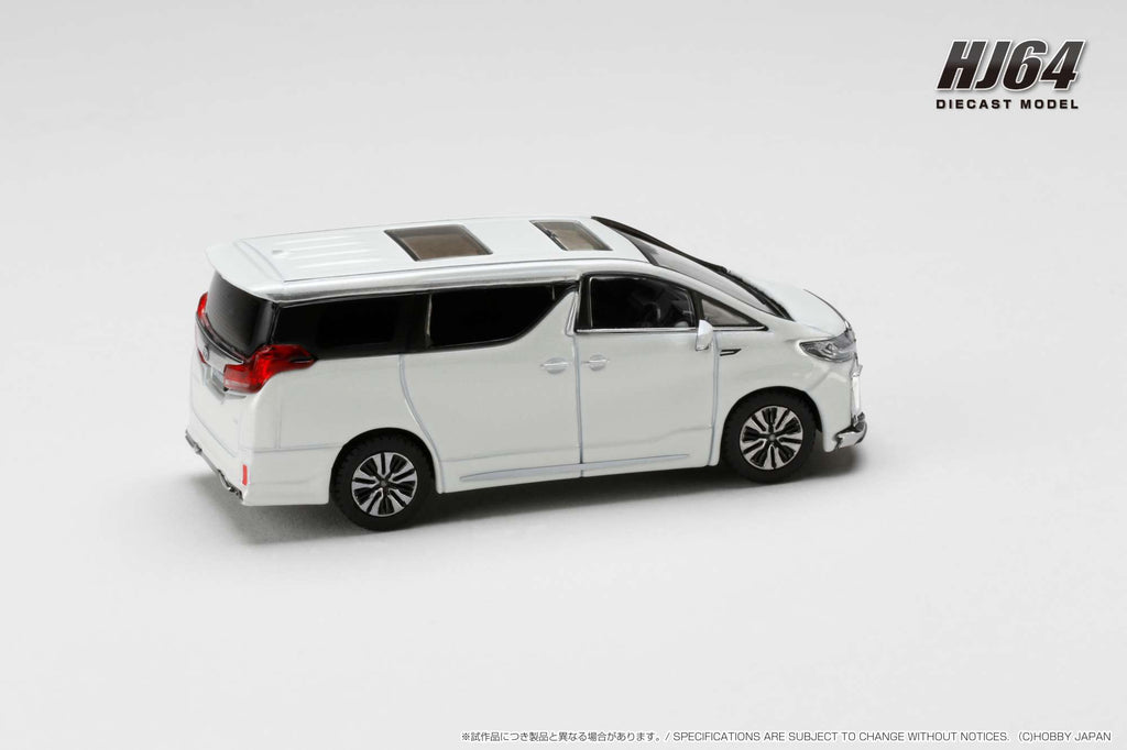 (Pre-Order) 1/64 Hobby Japan HJ644012AW Toyota Alphard Customized Version  w/ Sun Roof White Pearl Crystal Shine