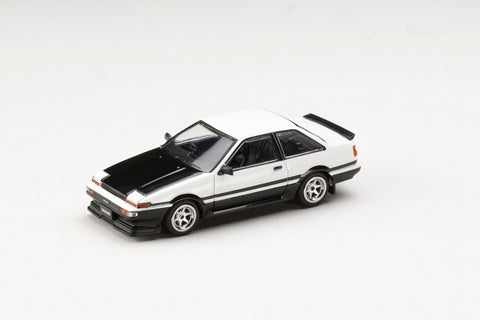 (Pre-Order) 1/64 Hobby Japan HJ644095WK Toyota Sprinter Trueno (AE86) 2 Door Late Version JDM Style White/ Black w/ Carbon Bonnet