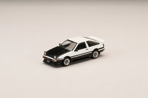 (Pre-Order) 1/64 Hobby Japan HJ647052WB Toyota Sprinter Trueno GT APEX (AE86) Late Version JDM Style Carbon Bonnet White/ Black