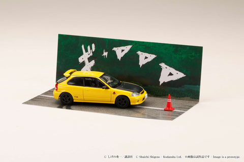 (Pre-Order) 1/64 Hobby Japan HJDMDR007 Honda Civic (EK9) Todo School/ Initial D Tomoyuki Tachi VS Takumi Fujiwara