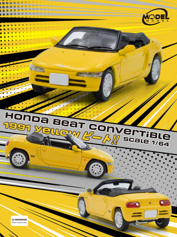1/64 Model Model MM64-BEAT-001 Honda Beat Convertible 1991 Yellow
