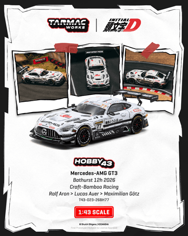 (Pre-Order) 1/43 Tarmac T43-023-26BH77 Mercedes-AMG GT3 Bathurst 12h 2026 Craft-Bamboo Racing Ralf Aron/ Lucas Auer/ Maximilian Götz