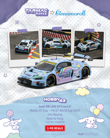(Pre-Order) 1/43 Tarmac T43-027-25MGP36 Audi R8 LMS GT3 Evo II Macau GT Cup - FIA GT World Cup 2025 Uno Racing Adderly Fong