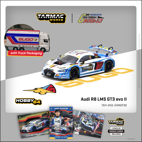 (Pre-Order) 1/64 Tarmac T64-043-24MGP30 Audi R8 LMS GT3 Evo II Macau GT Cup - FIA GT World Cup 2024 Uno Racing James Yu