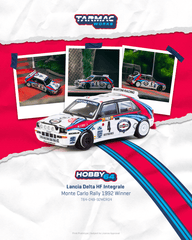 (Pre-Order) 1/64 Tarmac T64-049-92MCR04 Lancia Delta HF Integrale Monte Carlo Rally 1992 Winner Didier Auriol/ Bernard Occelli