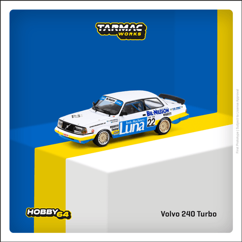 (Pre-Order) 1/64 Tarmac T64-050-84ETC22 Volvo 240 Turbo ETCC Zolder 1984 Winner Ulf Granberg/ Robert L. Kvist