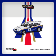 (Pre-Order) 1/64 Tarmac T64-058-89NZR16 Ford Sierra RS Cosworth Rally of New Zealand 1989 Saeed Al-Hajri/ Steve Bond