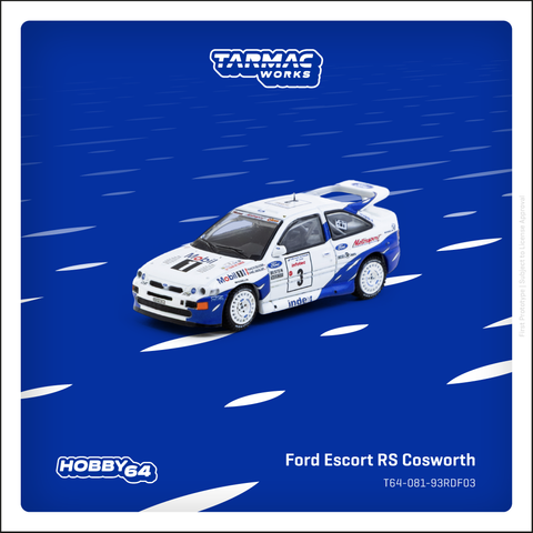 (Pre-Order) 1/64 Tarmac T64-081-93RDF03 Ford Escort RS Cosworth Tour de Corse - Rallye de France 1993 Winner François Delecour/ Daniel Grataloup