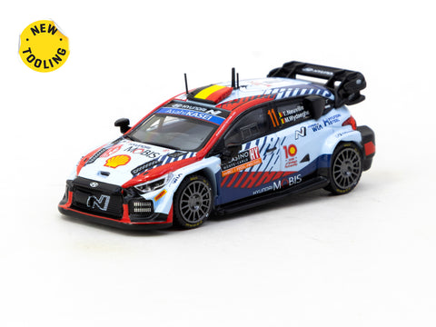 1/64 Tarmac T64-089-24MCR11 Hyundai i20 N Rally1 Hybrid Rallye Monte-Carlo 2024 Winner Thierry Neuville/ Martijn Wydaeghe