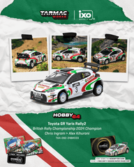 (Pre-Order) 1/64 Tarmac T64-092-24BRC03 Toyota GR Yaris Rally2 British Rally Championship 2024 Champion Chris Ingram/ Alex Kihurani