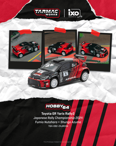 (Pre-Order) 1/64 Tarmac T64-092-24JRC06 Toyota GR Yaris Rally2 Japanese Rally Championship 2024 Fumio Nutahara/ Shungo Azuma