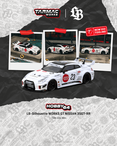 (Pre-Order) 1/64 Tarmac T64-105-WH LB-Silhouette Works GT Nissan 35GT-RR White