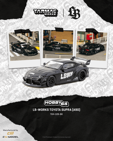 (Pre-Order) 1/64 Tarmac T64-109-BK LB-Works Toyota Supra (A90) Black