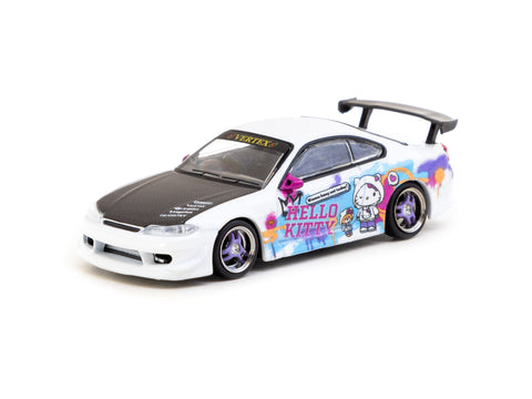 (Pre-Order) 1/64 Tarmac T64G-023-HK2 Vertex Nissan Silvia (S15) Hello Kitty Drift Car