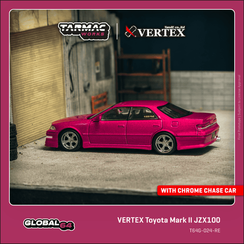(Pre-Order) 1/64 Tarmac T64G-024-RE Vertex Toyota Mark II JZX100 Red Metallic