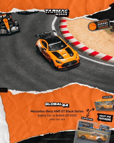 (Pre-Order) 1/64 Tarmac T64G-042-SCB Mercedes-Benz AMG GT Black Series Safety Car of British GP 2025