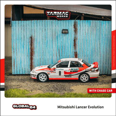 (Pre-Order) 1/64 Tarmac T64G-048-93MCR08 Mitsubishi Lancer Evolution Rallye Monte-Carlo 1993 K. Eriksson/ S. Parmander