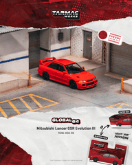 (Pre-Order) 1/64 Tarmac T64G-050-RE Mitsubishi Lancer GSR Evolution III Red