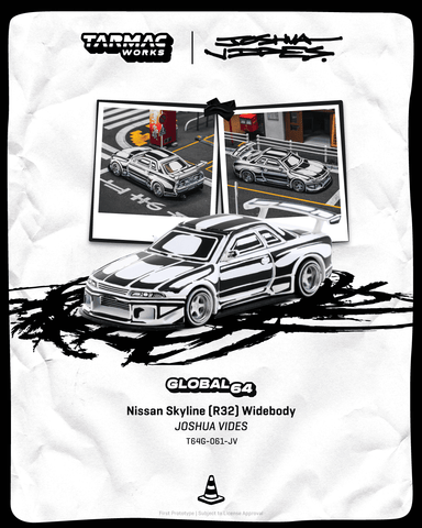 (Pre-Order) 1/64 Tarmac T64G-061-JV Nissan Skyline (R32) Widebody Designed by Joshua Vides