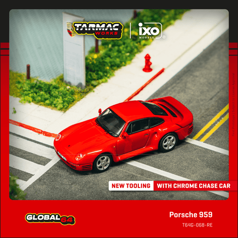 (Pre-Order) 1/64 Tarmac T64G-068-RE Porsche 959 Red