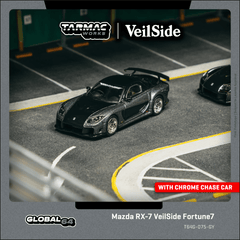 (Pre-Order) 1/64 Tarmac T64G-075-GY Mazda RX-7 VeilSide Fortune7 Grey Metallic/ Black