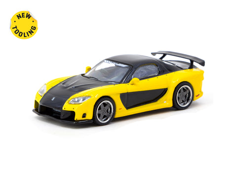 1/64 Tarmac T64G-075-YE Mazda RX-7 VeilSide Fortune7 Yellow/ Black