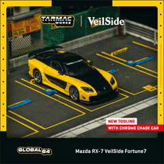 (Pre-Order) 1/64 Tarmac T64G-075-YE Mazda RX-7 VeilSide Fortune7 Yellow/ Black