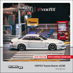 (Pre-Order) 1/64 Tarmac T64G-080-WH Vertex Toyota Soarer JZZ30 White