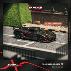 (Pre-Order) 1/64 Tarmac T64G-TL005-BCF Koenigsegg Agera RS Black Carbon Fiber/ Red Accents