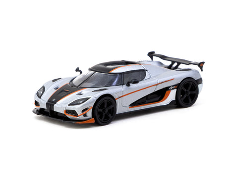 1/64 Tarmac T64G-TL005-MS Koenigsegg Agera RS Moon Silver/ Black