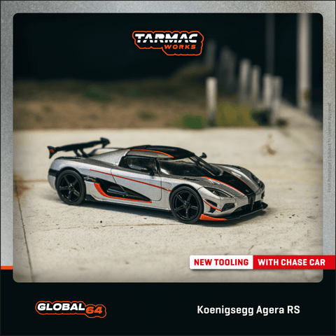 (Pre-Order) 1/64 Tarmac T64G-TL005-MS Koenigsegg Agera RS Moon Silver/ Black