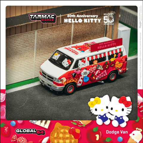 (Pre-Order) 1/64 Tarmac T64G-TL032-HK Dodge Van Hello Kitty Food Truck