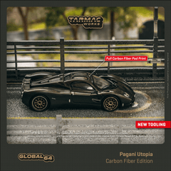 (Pre-Order) 1/64 Tarmac T64G-TL055-BCF Pagani Utopia Carbon Fiber Edition Black Carbon Fiber