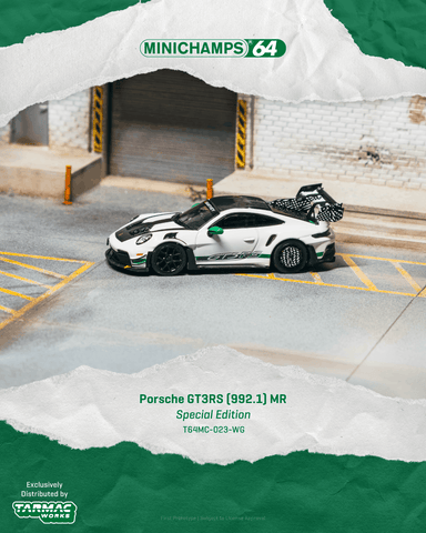 (Pre-Order) 1/64 Tarmac T64MC-023-WG Porsche GT3 RS (992.1) MR White Green