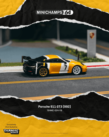(Pre-Order) 1/64 Tarmac T64MC-024-YB Porsche 911 GT3 (992) Yellow/ Black