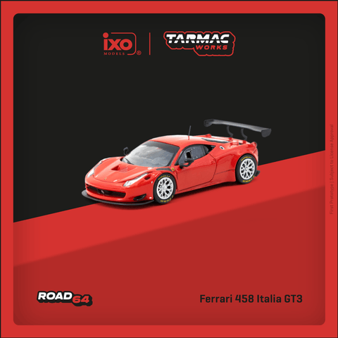 (Pre-Order) 1/64 Tarmac T64R-074-RE Ferrari 458 Italia GT3 Red