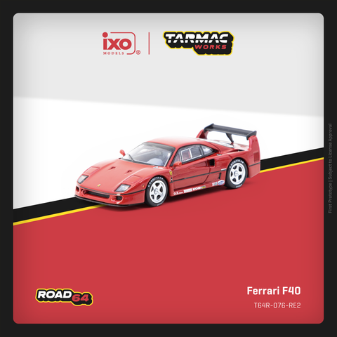 (Pre-Order) 1/64 Tarmac T64R-076-RE2 Ferrari F40 Red