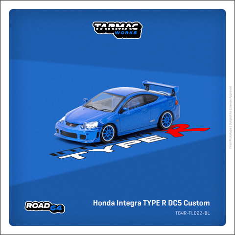 (Pre-Order) 1/64 Tarmac T64R-TL022-BL Honda Integra Type R DC5 Custom Blue Metallic