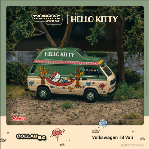 (Pre-Order) 1/64 Tarmac T64S-001-HK Volkswagen T3 Van Hello Kitty Camping