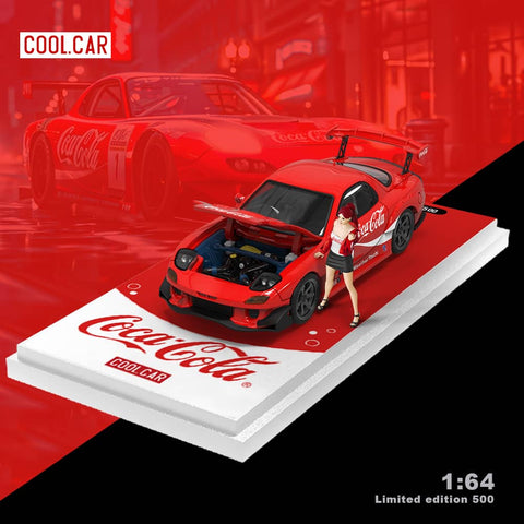 (Pre-Order) 1/64 Cool Car CC647006-1 Mazda RX-7 FD3S RE Amemiya Coke w/ Figurine