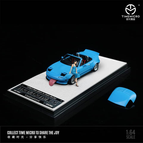 (Pre-Order) 1/64 Time Micro TM646905-1 Mazda MX-5 Blue w/ Figurine