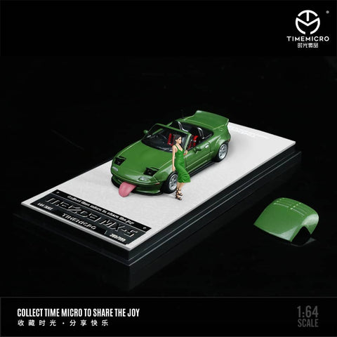 (Pre-Order) 1/64 Time Micro TM646906-1 Mazda MX-5 Green w/ Figurine