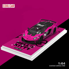 (Pre-Order) 1/64 Cool Car CC643826 Lamborghini Aventador LP700-4 GT Evo Hello Kitty Rose Red LHD