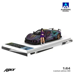 (Pre-Order) 1/64 Aurora Model AMFF8MPF Mansory F8XX Magic Purple LHD w/ Figurine