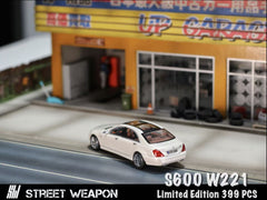 (Pre-Order) 1/64 Street Weapon SWMBS600W Mercedes-Benz S-Class S600 W221 Pearl White LHD