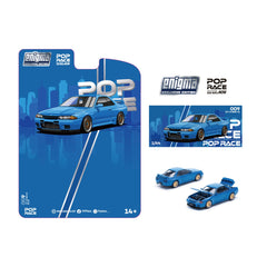 (Pre-Order) 1/64 Pop Race PRE009 Nissan Skyline BNR32 Blue