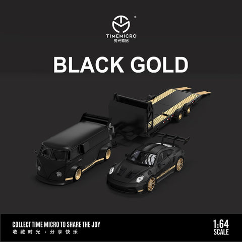 (Pre-Order) 1/64 Time Micro TM642945-T Black Gold Trailer Set